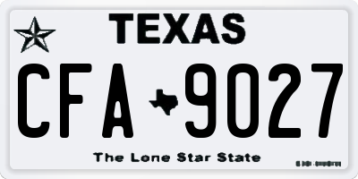 TX license plate CFA9027