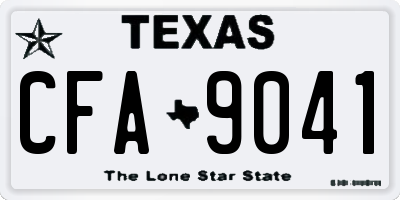 TX license plate CFA9041