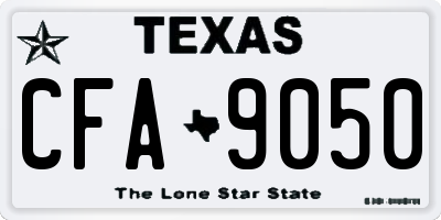 TX license plate CFA9050