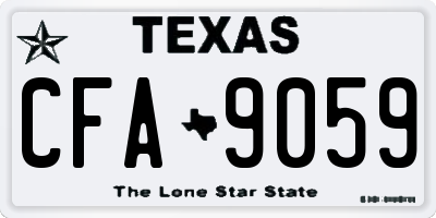 TX license plate CFA9059
