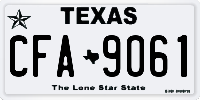 TX license plate CFA9061