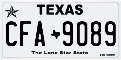 TX license plate CFA9089