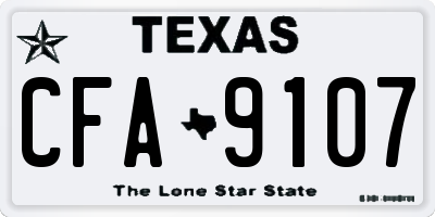 TX license plate CFA9107