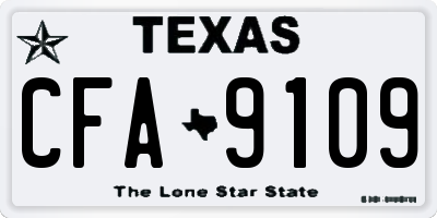TX license plate CFA9109