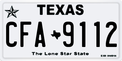 TX license plate CFA9112