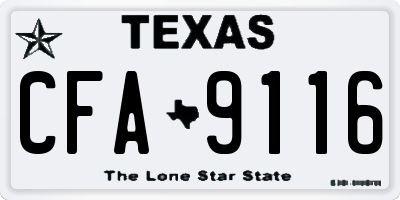 TX license plate CFA9116