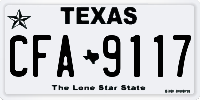 TX license plate CFA9117