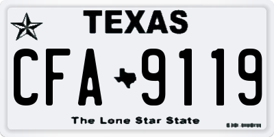 TX license plate CFA9119