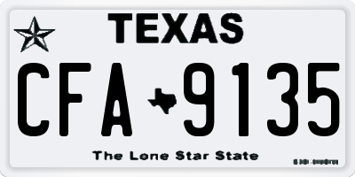 TX license plate CFA9135