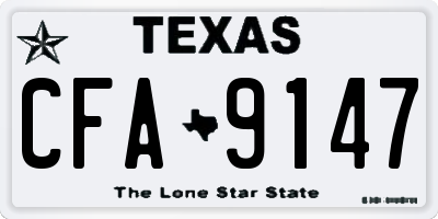 TX license plate CFA9147