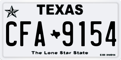 TX license plate CFA9154