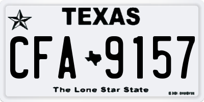 TX license plate CFA9157