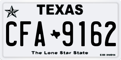 TX license plate CFA9162