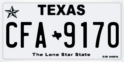 TX license plate CFA9170