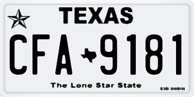 TX license plate CFA9181