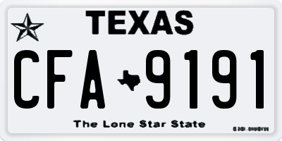 TX license plate CFA9191