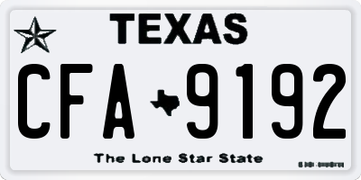 TX license plate CFA9192