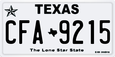 TX license plate CFA9215