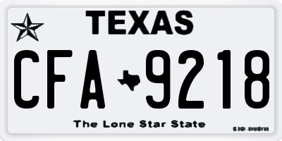 TX license plate CFA9218