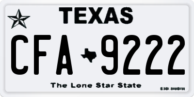 TX license plate CFA9222