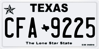 TX license plate CFA9225