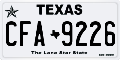 TX license plate CFA9226