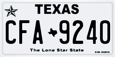 TX license plate CFA9240
