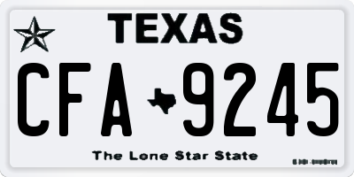 TX license plate CFA9245