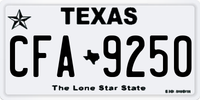TX license plate CFA9250