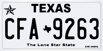 TX license plate CFA9263