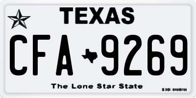 TX license plate CFA9269