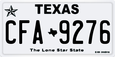 TX license plate CFA9276