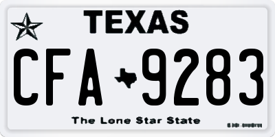 TX license plate CFA9283