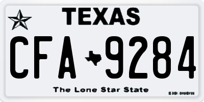 TX license plate CFA9284
