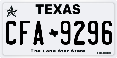 TX license plate CFA9296
