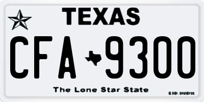 TX license plate CFA9300