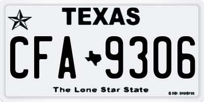 TX license plate CFA9306