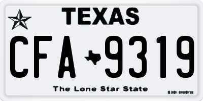 TX license plate CFA9319