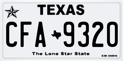 TX license plate CFA9320