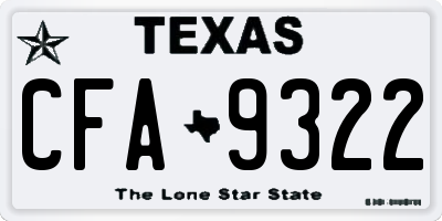 TX license plate CFA9322
