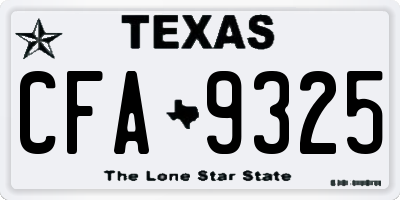 TX license plate CFA9325