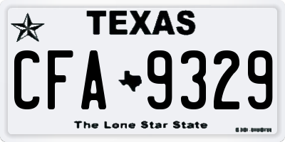 TX license plate CFA9329