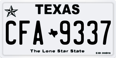 TX license plate CFA9337