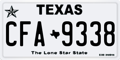 TX license plate CFA9338