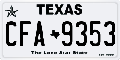 TX license plate CFA9353