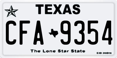 TX license plate CFA9354