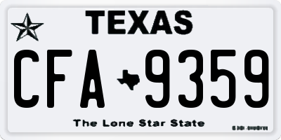 TX license plate CFA9359