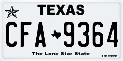 TX license plate CFA9364