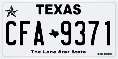 TX license plate CFA9371