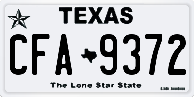 TX license plate CFA9372